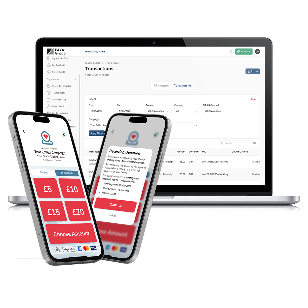 Toucan Collect donation management app
